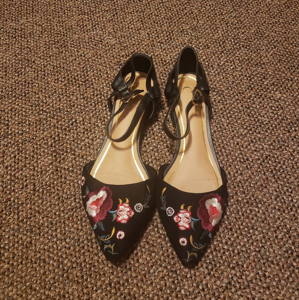 Cato black flats